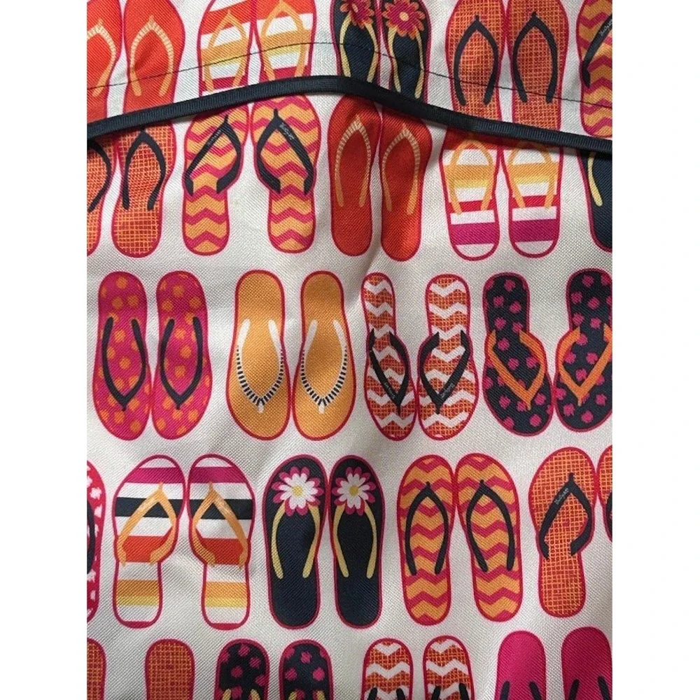 Thirty One Flip Flops Drawstring Backpack‎ Front Zipper Thermal Beach Pool Bag